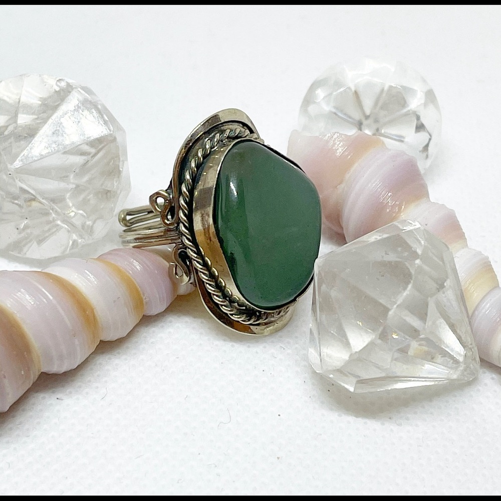 Handcrafted Jade Gemstone Ring - image 1